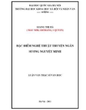 Luận văn Thạc sĩ Văn học: Đặc điểm nghệ thuật truyện ngắn Sương Nguyệt Minh