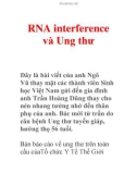 RNA interference và Ung thư