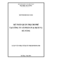 Luận văn Thạc sĩ Quản trị kinh doanh: Kế toán quản trị chi phí tại Công ty cổ phần In và Dịch vụ in Đà Nẵng