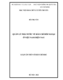 Luận án Tiến sĩ Báo chí học: Quản lý nhà nước về báo chí đối ngoại ở Việt Nam hiện nay
