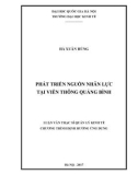 Luận văn Thạc sĩ Quản lý kinh tế: Phát triển nguồn nhân lực tại Viễn thông Quảng Bình