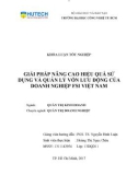 Khóa luận tốt nghiệp: Giải pháp nâng cao hiệu quả sử dụng và quản lý vốn lưu động của doanh nghiệp FSI Việt Nam