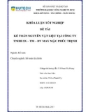 Khóa luận tốt nghiệp: Kế toán nguyên vật liệu tại công ty TNHH SX – TM – DV may mặc Phúc Thịnh