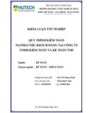 Khóa luận tốt nghiệp: Quy trình kiểm toán nợ phải thu khách hàng tại Công ty TNHH Kiểm toán và Kế toán TND