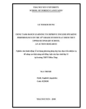 Master thesis English linguistics: Using task based learning to improve English speaking performance of the 11th grade students at Diem Thuy - Upper secondary school an action research