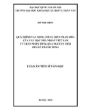 Luận án Tiến sĩ Văn học: Quá trình vận động tới sự điển phạm hóa của văn học nhà nho ở Việt Nam từ Trần Nhân Tông qua Nguyễn Trãi đến Lê Thánh Tông