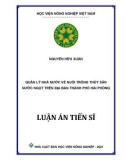 Luận án Tiến sĩ Kinh tế phát triển: Quản lý nhà nước về nuôi trồng thủy sản nước ngọt trên địa bàn thành phố Hải Phòng