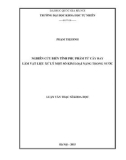 Luận văn Thạc sĩ Khoa học: Nghiên cứu biến tính phụ phẩm từ cây đay làm vật liệu xử lý một số kim loại nặng trong nước