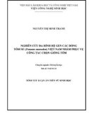 Tóm tắt Luận án tiến sĩ Sinh học: Nghiên cứu đa hình hệ gen các dòng tôm sú (Penaeus monodon) Việt Nam nhằm phục vụ công tác chọn giống tôm