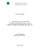 Luận văn ảnh hưởng của các biện pháp kỹ thuật nuôi tôm sú  (Penaeus monodon) thâm canh đến môi trường bùn đáy ao