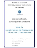 Tiểu luận cuối khóa Quản trị kinh doanh: Các biện pháp hạn chế tình trạng nghỉ việc tại Công ty TNHH Dịch vụ EB