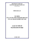 Luận án Tiến sĩ ngành Kinh tế học: Tác động của lan tỏa công nghệ đến hiệu quả của các doanh nghiệp Việt Nam