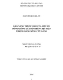 Tóm tắt LuLuận án tiến sĩ Nông nghiệp: Khả năng thích nghi của một số dòng giống lúa đột biến chịu mặn ở Đồng bằng sông Cửu Long