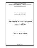 Luận văn Thạc sĩ Du lịch: Phát triển du lịch nông thôn tại Ba Vì – Hà Nội