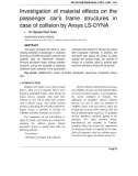 Investigation of material effects on the passenger car’s frame structures in case of collision by Ansys LS-DYNA