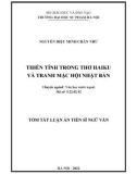 Tóm tắt Luận án Tiến sĩ Ngữ văn: Thiền tính trong thơ haiku và tranh mặc hội Nhật Bản