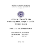 Tóm tắt Khóa luận tốt nghiệp khoa Văn hóa dân tộc thiểu số: Lượn cọi của người Tày ở xã Ngọc Linh, huyện Vị Xuyên, tỉnh Hà Giang