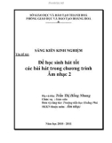 Sáng kiến kinh nghiệm: Để học sinh hát tốt các bài hát trong chương trình Âm nhạc 2