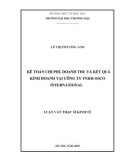 Luận văn Thạc sĩ Kinh tế: Kế toán chi phí, doanh thu và kết quả kinh doanh tại Công ty TNHH Osco International