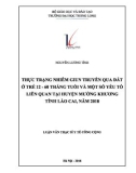 Tóm tắt luận văn Thạc sĩ Y tế công cộng: Thực trạng nhiễm giun truyền qua đất ở trẻ 12-60 tháng tuổi và một số yếu tố liên quan tại huyện Mường Khương tỉnh Lào Cai, năm 2018