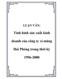 LUẬN VĂN:  Tình hình sản xuất kinh doanh của công ty xi măng Hải Phòng trong thời kỳ 1996-2000