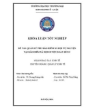 Khóa luận tốt nghiệp Kinh tế: Quản lý thu Bảo hiểm xã hội tự nguyện tại Bảo hiểm xã hội huyện Đoan Hùng