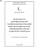 Tóm tắt luận văn Thạc sĩ Y tế công cộng: Sự hài lòng của người bệnh ngoại trú tại phòng khám bác sĩ gia đình bệnh viện Đa khoa Nam Anh, tỉnh Bình Dương, năm 2019 và một số yếu tố liên quan