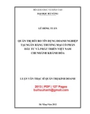 Luận văn Thạc sĩ Quản trị kinh doanh: Quản trị rủi ro tín dụng doanh nghiệp tại Ngân hàng thương mại cổ phần Đầu tư và Phát triển Việt Nam - Chi nhánh Khánh Hòa