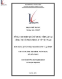 Tóm tắt luận văn Thạc sĩ Kinh doanh và quản lý: Nâng cao hiệu quả sử dụng tài sản tại Công ty cổ phần nhựa y tế Việt Nam