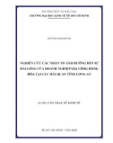 Luận văn Thạc sĩ Kinh tế: Nghiên cứu các nhân tố ảnh hưởng đến sự hài lòng của doanh nghiệp gia công hàng hóa tại Cục Hải quan tỉnh Long An