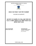 Báo cáo thực tập Luật kinh tế: Quyền và nghĩa vụ cha, mẹ với con sau ly hôn theo luật hôn nhân gia đình Việt Nam