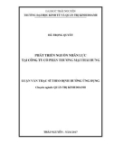 Luận văn Thạc sĩ Quản trị kinh doanh: Phát triển nguồn nhân lực tại Công ty cổ phần Thương mại Thái Hưng
