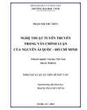 Tóm tắt Luận án Tiến sĩ Ngữ văn: Nghệ thuật tuyên truyền trong văn chính luận của Nguyễn Ái Quốc - Hồ Chí Minh