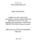 Tóm tắt Luận án Tiến sĩ Nuôi trồng thủy sản: Nghiên cứu tạo C-type lectin tái tổ hợp và ứng dụng trong phòng trị bệnh hoại tử gan tụy cấp (Acute Hepatopancreatic Necrosis Disease - AHPND) trên tôm thẻ chân trắng (Litopenaeus vannamei)