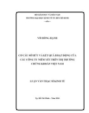 Luận văn Thạc sĩ Kinh tế: Cơ cấu sở hữu và kết quả hoạt động của các công ty niêm yết trên thị trường chứng khoán Việt Nam