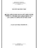 Luận văn Thạc sĩ Kinh tế: Mối tương quan giữa điều hành công ty với hiệu quả hoạt động của các công ty niêm yết ở Việt Nam
