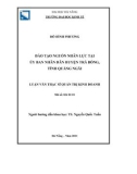 Luận văn Thạc sĩ Quản trị kinh doanh: Đào tạo nguồn nhân lực tại Ủy ban nhân dân huyện Trà Bồng, tỉnh Quảng Ngãi