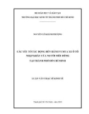 Luận văn Thạc sĩ Kinh tế: Các yếu tố tác động đến hành vi mua xe ô tô nhập khẩu của người tiêu dùng tại Thành phố Hồ Chí Minh