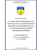 Luận văn Thạc sĩ Quản trị kinh doanh: Các nhân tố ảnh hưởng đến sự hài lòng của người dân khi sử dụng dịch vụ hành chính công tại Ủy ban nhân dân quận Thủ Đức, thành phố Hồ Chí Minh