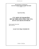 Luận văn Thạc sĩ Kinh tế: Các nhân tố ảnh hưởng đến sự thỏa mãn công việc của kỹ sư xây dựng ở TP.HCM