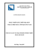 Tóm tắt Luận văn Thạc sĩ Kinh tế phát triển: Phát triển HTX trên địa bàn thị xã Điện Bàn, tỉnh Quảng Nam