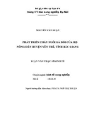 Luận văn thạc sĩ: Phát triển chăn nuôi gà đồi của hộ nông dân huyện Yên Thế, tỉnh Bắc Giang