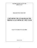 Luận văn Thạc sĩ Luật học: Chế định chuẩn bị phạm tội trong Luật hình sự Việt Nam