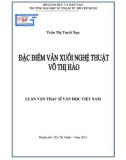 Luận văn Thạc sĩ Văn học Việt Nam: Đặc điểm văn xuôi nghệ thuật Võ Thị Hảo