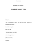 Unit 16: Inventions. Period 102: Lesson 5: Write