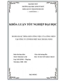 Khóa luận tốt nghiệp Quản trị kinh doanh: Đánh giá sự thỏa mãn công việc của công nhân tại Công ty cổ phần Dệt may 29-3 Đà Nẵng