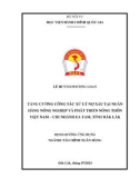 Đề án tốt nghiệp: Tăng cường công tác xử lý nợ xấu tại Ngân hàng Nông nghiệp và Phát triển Nông thôn Việt Nam, chi nhánh Ea Tam, tỉnh Đắk Lắk