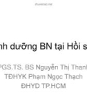 Bài giảng Dinh dưỡng bệnh nhân tại hồi sức