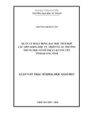 Luận văn Thạc sĩ Khoa học giáo dục: Quản lý hoạt động dạy học tích hợp các môn khoa học tự nhiên ở các trường trung học cơ sở thị xã Quảng Yên tỉnh Quảng Ninh