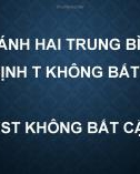 Bài giảng Xác suất thống kê y học: So sánh hai trung bình kiểm định T không bắt cặp - ThS. Bùi Thị Kiều Anh, ThS. Lê Huỳnh Thị Cẩm Hồng